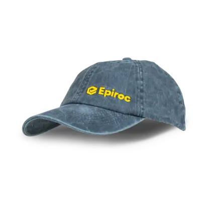 grey vintage cap with epiroc logo