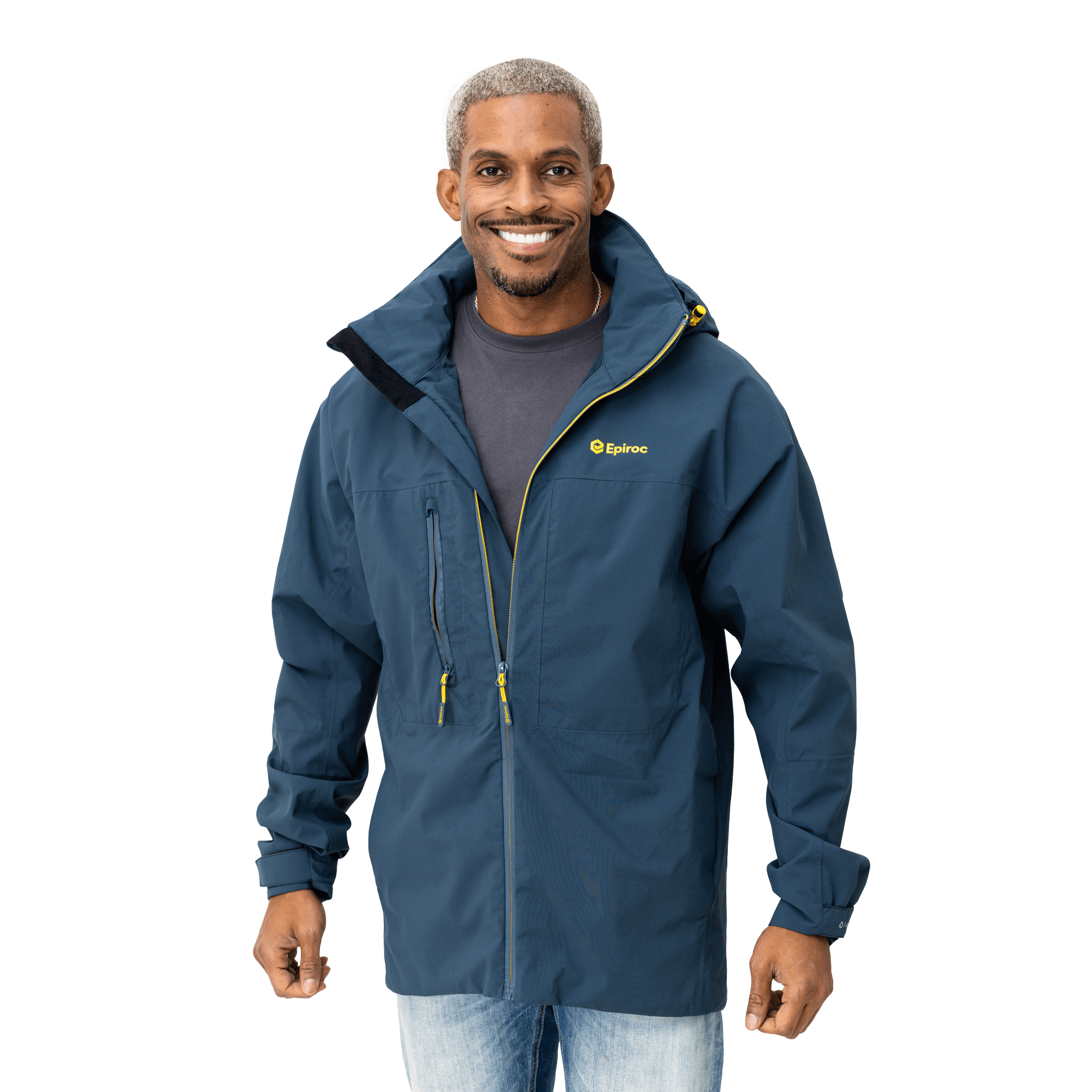 rain jacket with epiroc logo