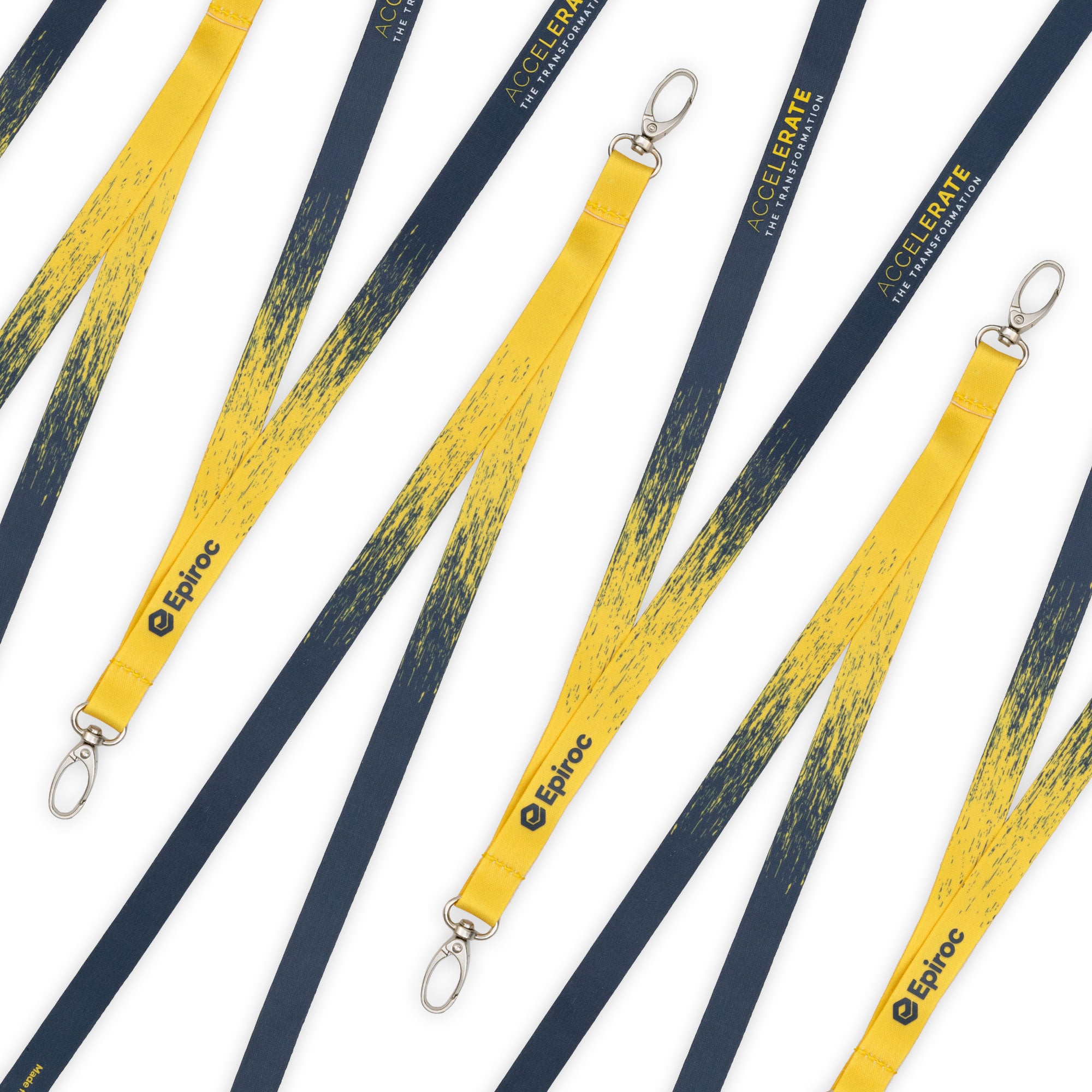 epiroc yellow and grey lanyard