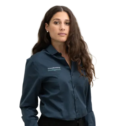 Ladies grey shirt Ground logo on cheast