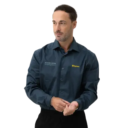 Grey men´s shirt ground logo on cheast