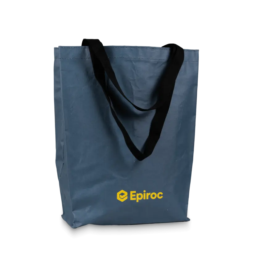 Grey and yellow totebag with epiroc logo
