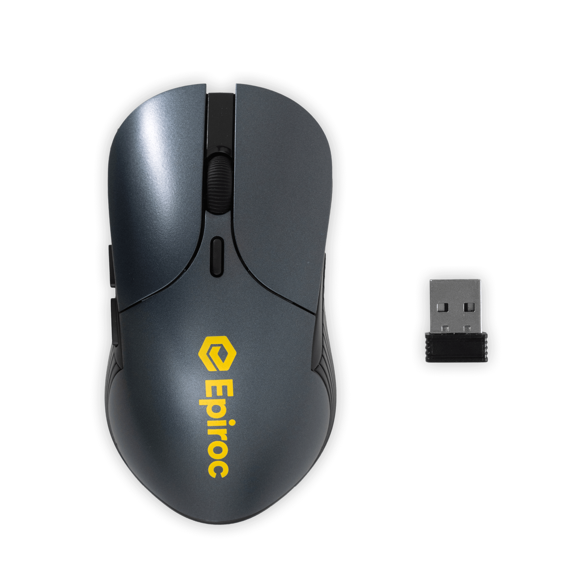 wireless computer mouse with epiroc logo and usb