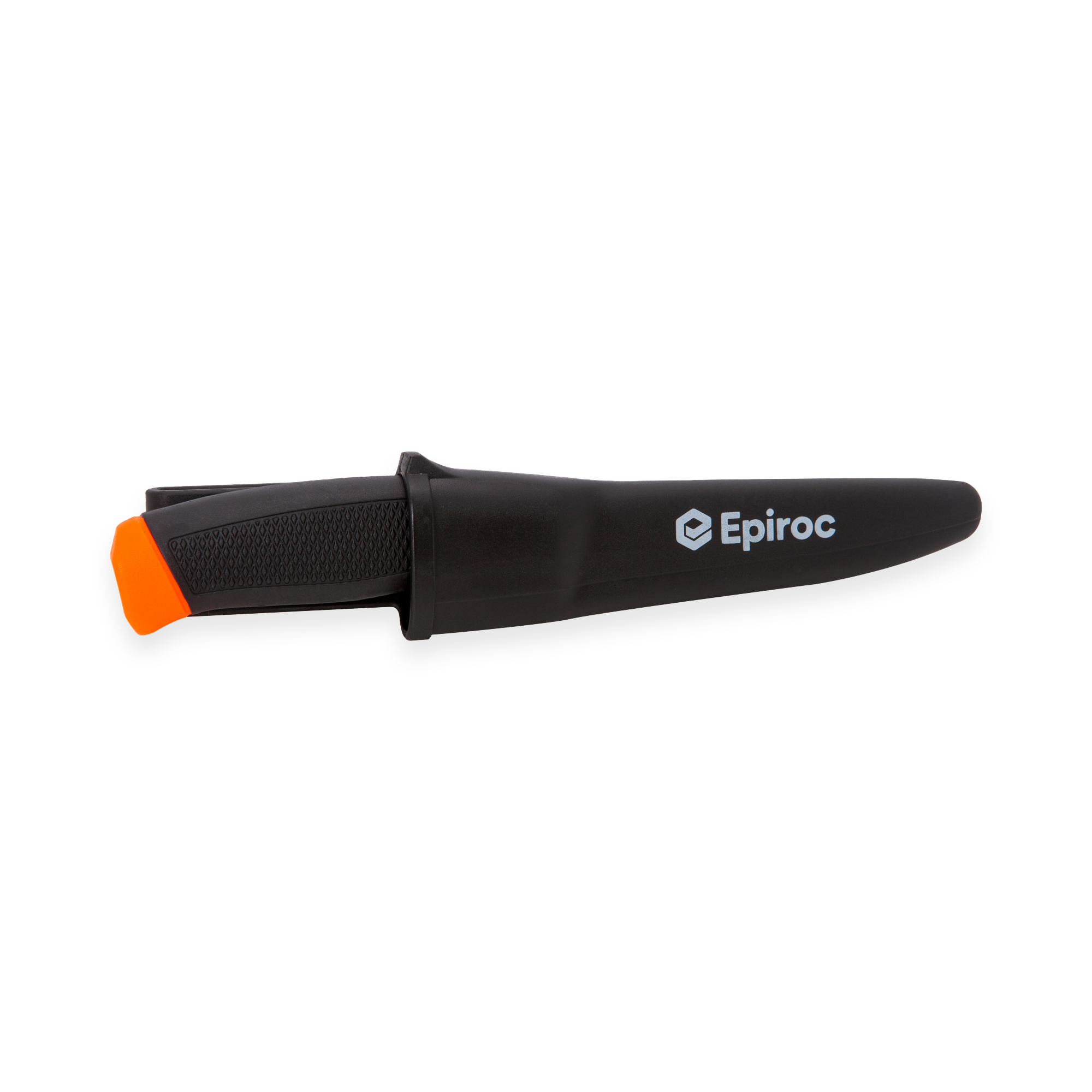 knife with rubber handle and epiroc logo
