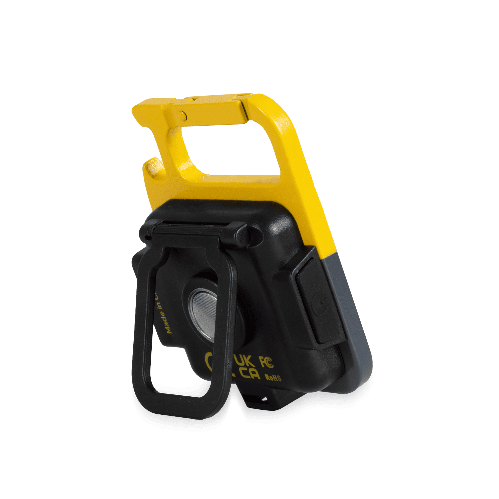 grey and yellow epiroc mini flashlight