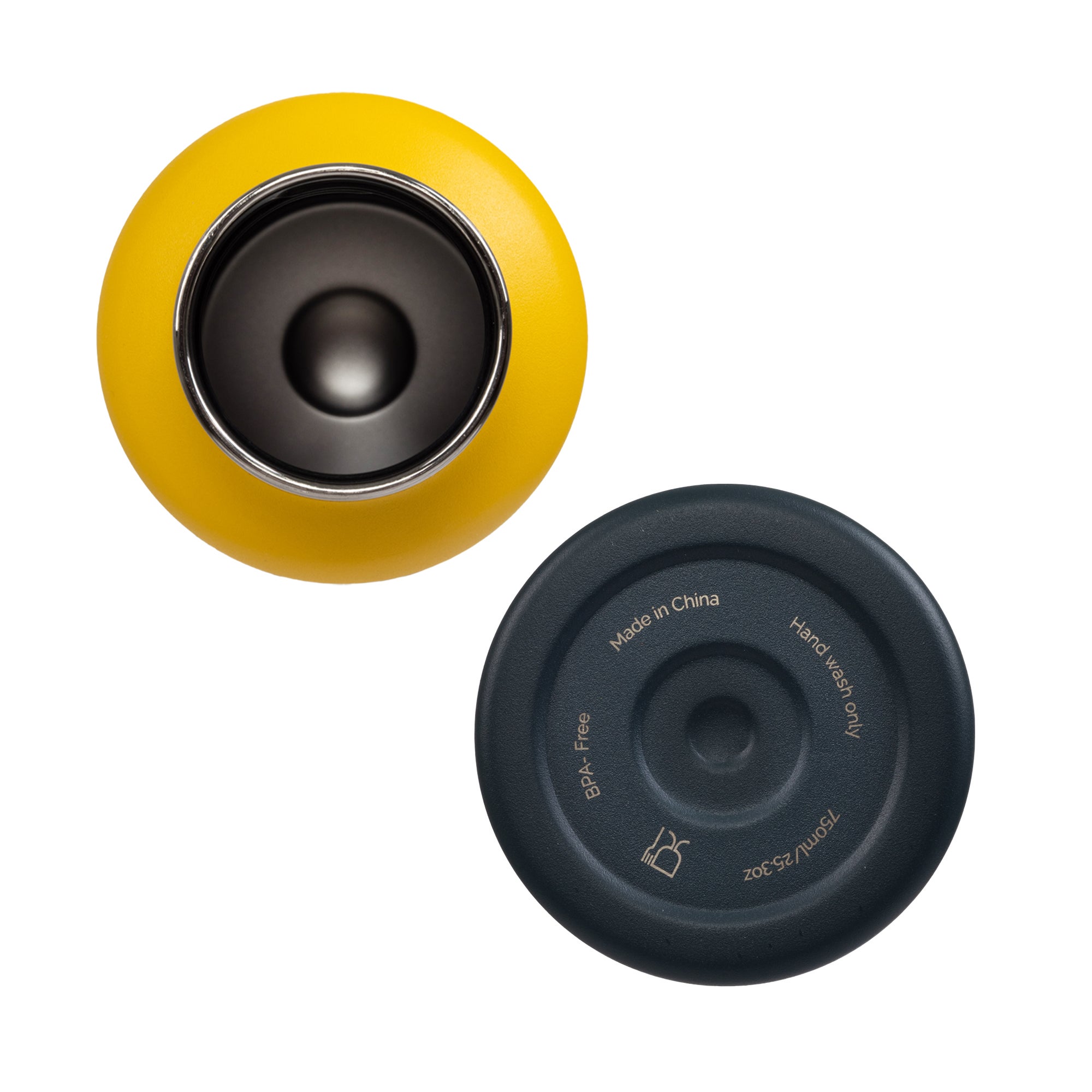 grey and yellow thermo bottle with yellow epiroc logo