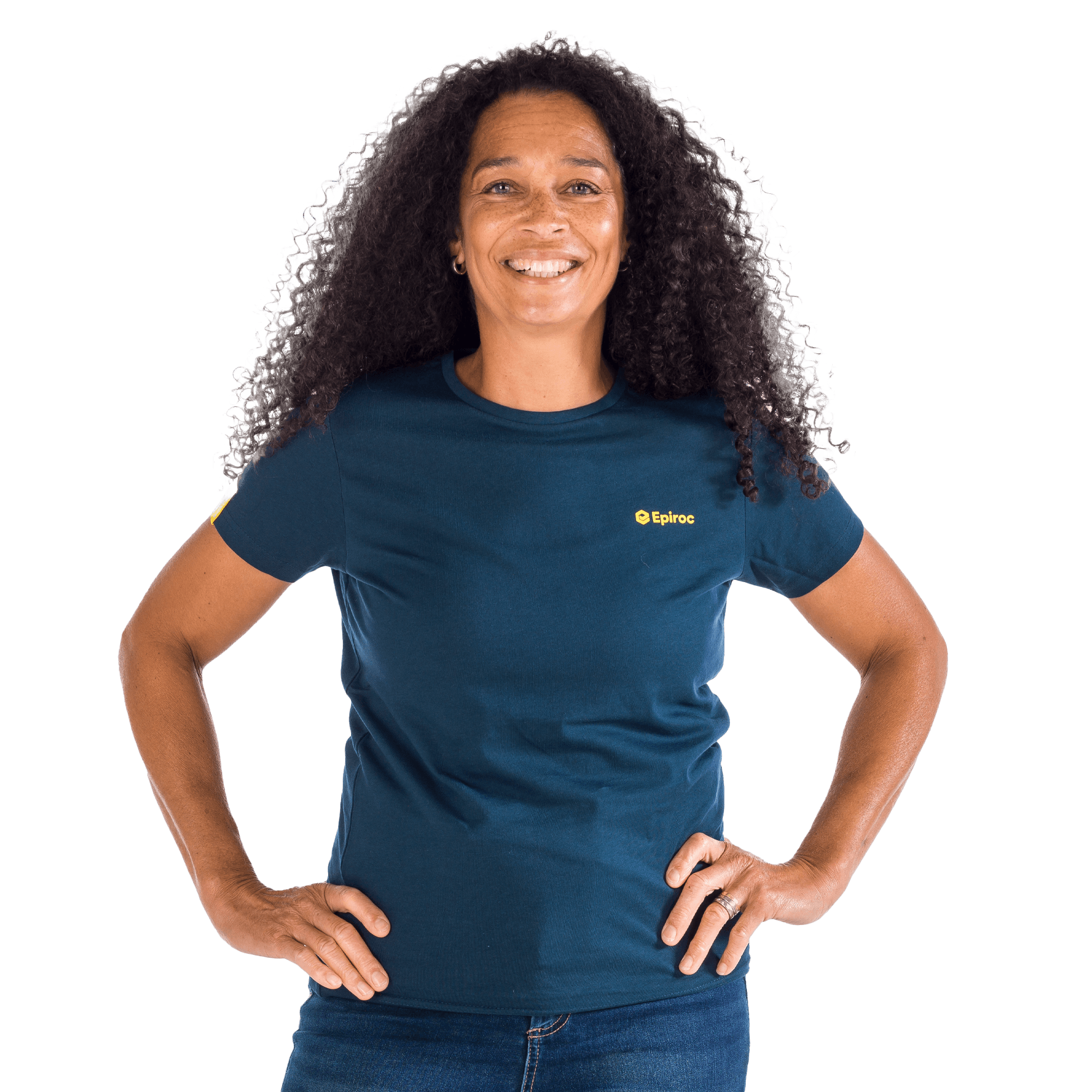 grey tshirt with yellow epiroc logo