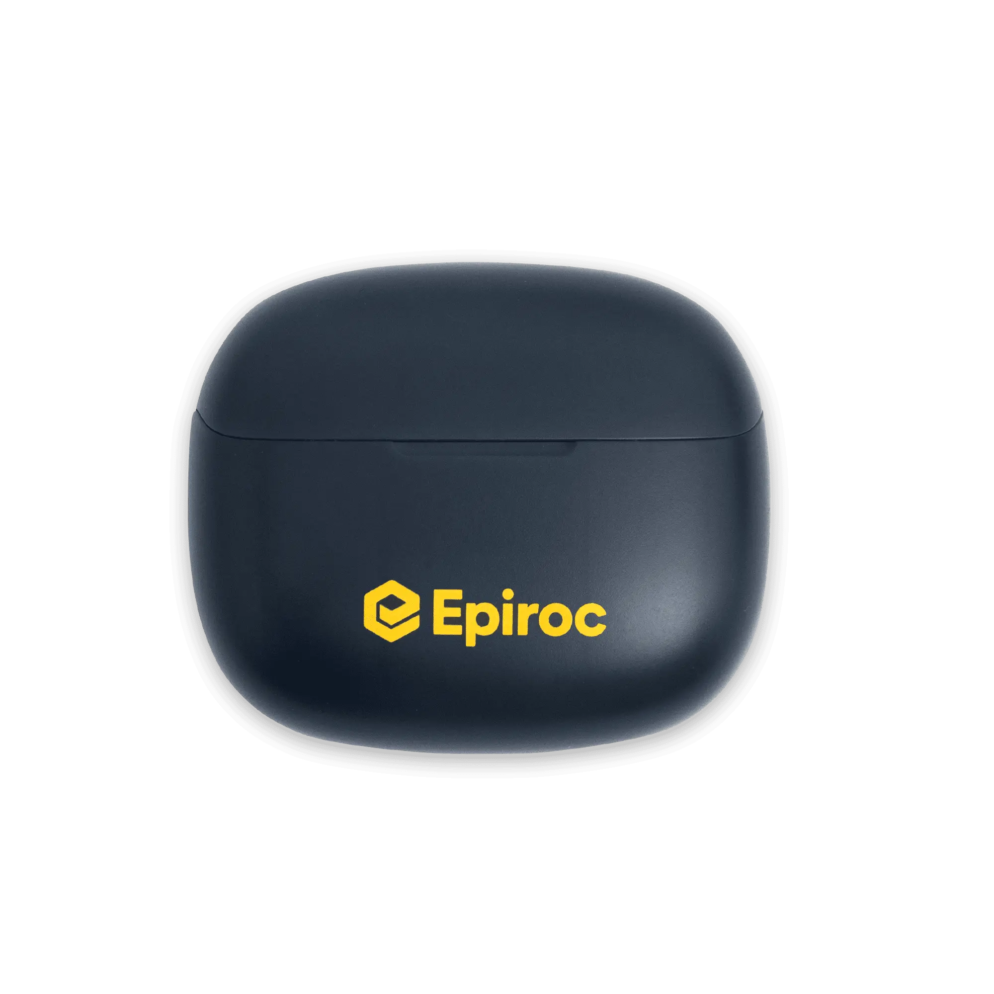 wireless ear bud case with epiroc logo