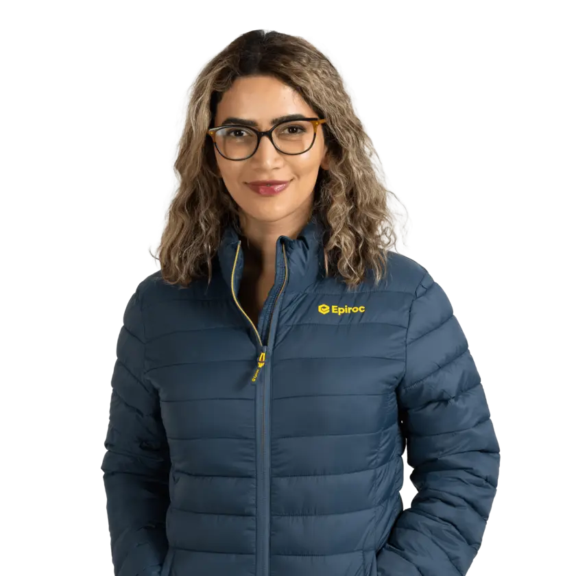 padded jacket with epiroc logo front