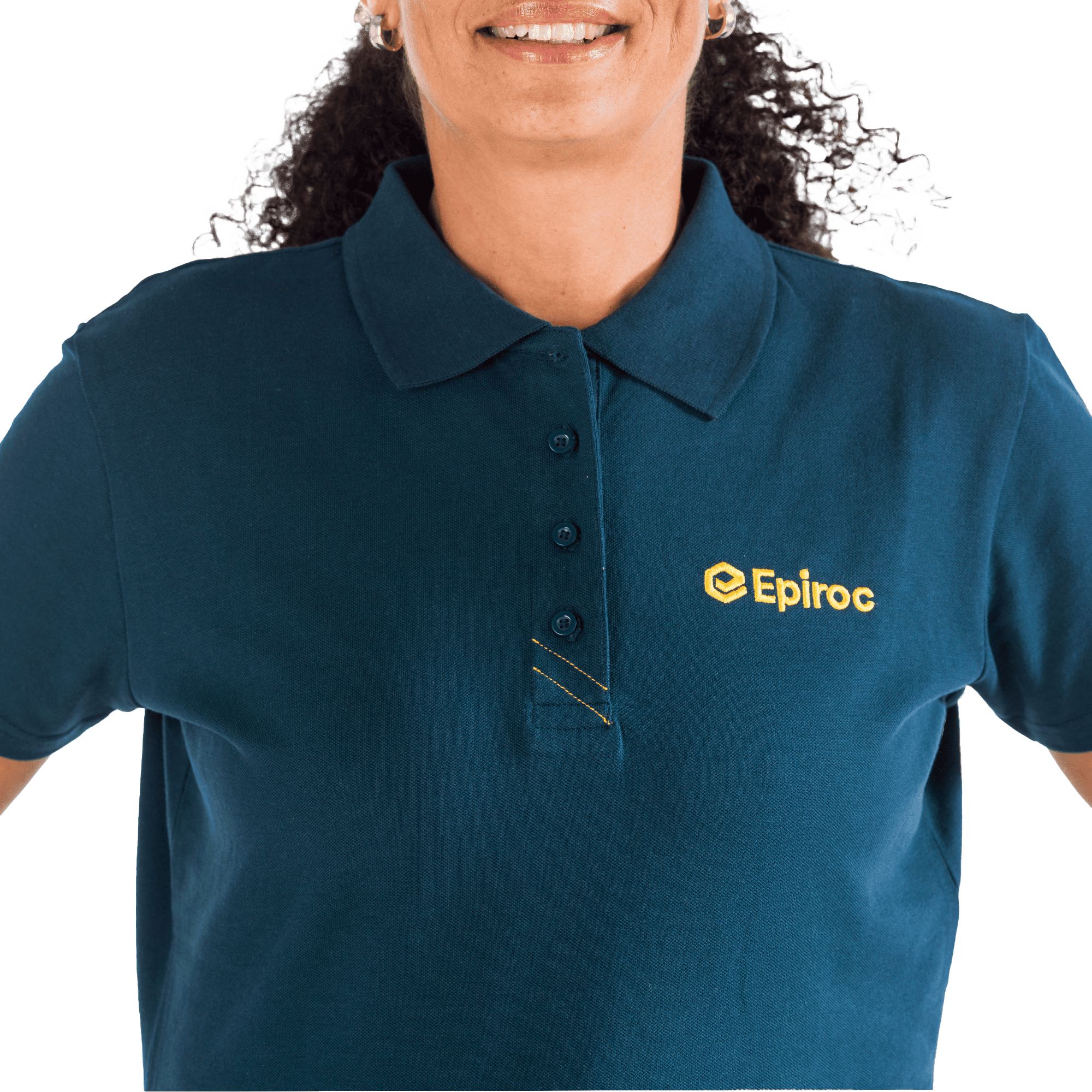 grey polo with yellow epiroc logo