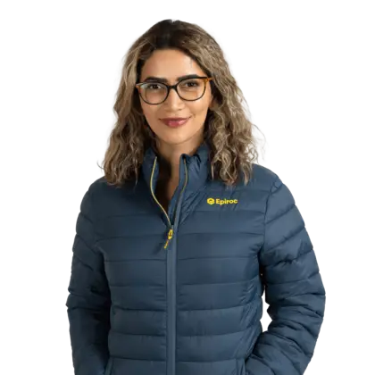 padded jacket with epiroc logo front
