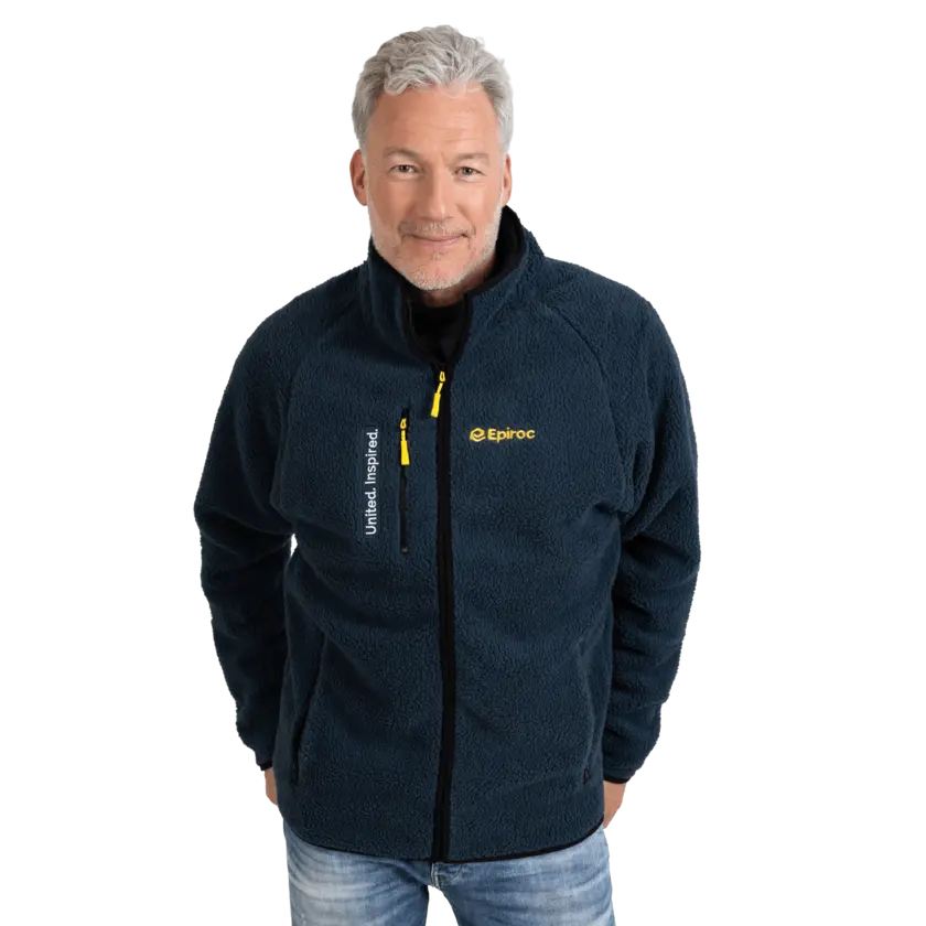 blue epiroc pile fleece