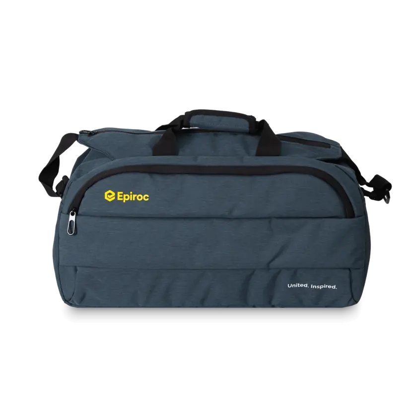 sport bag with epiroc logo and text front