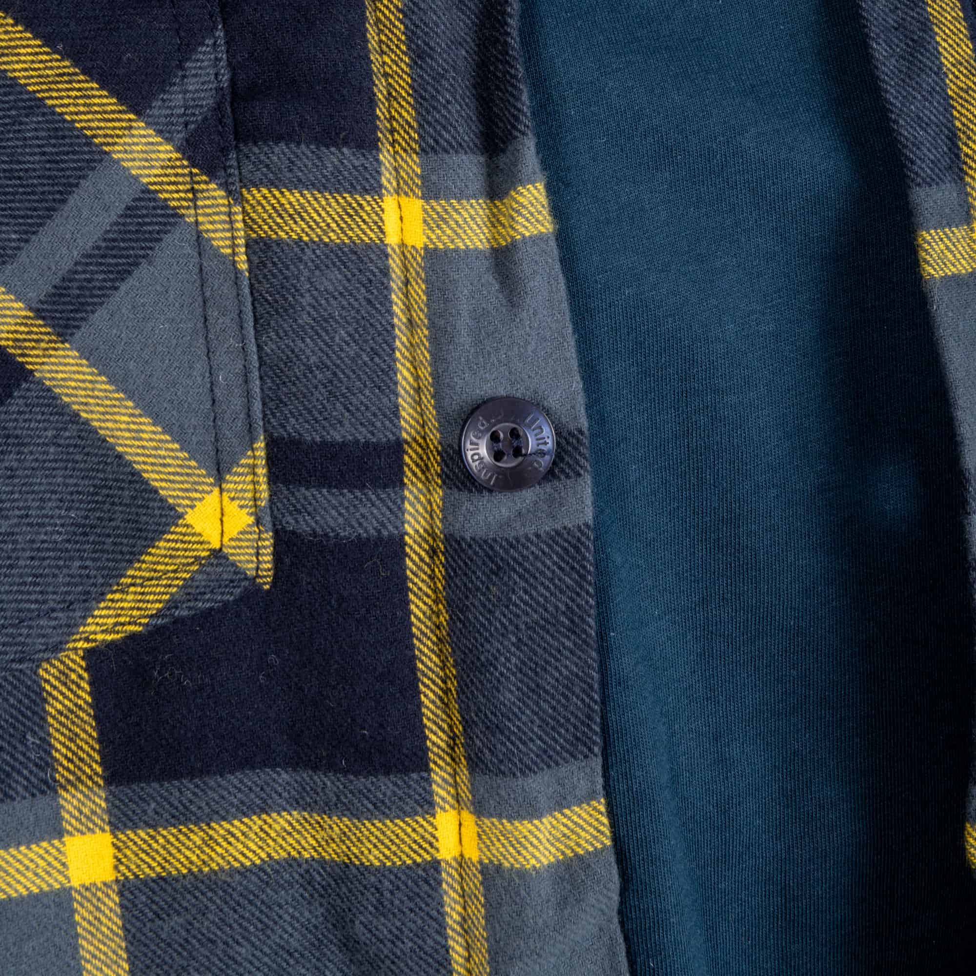 epiroc yellow and grey flannel shirt