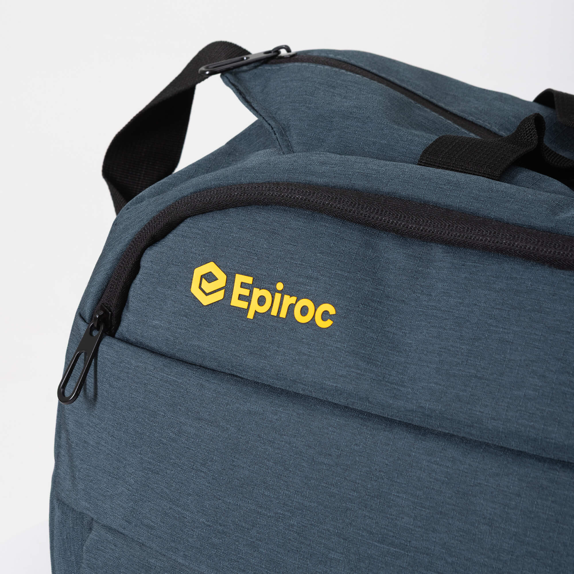 sport bag with epiroc logo close up