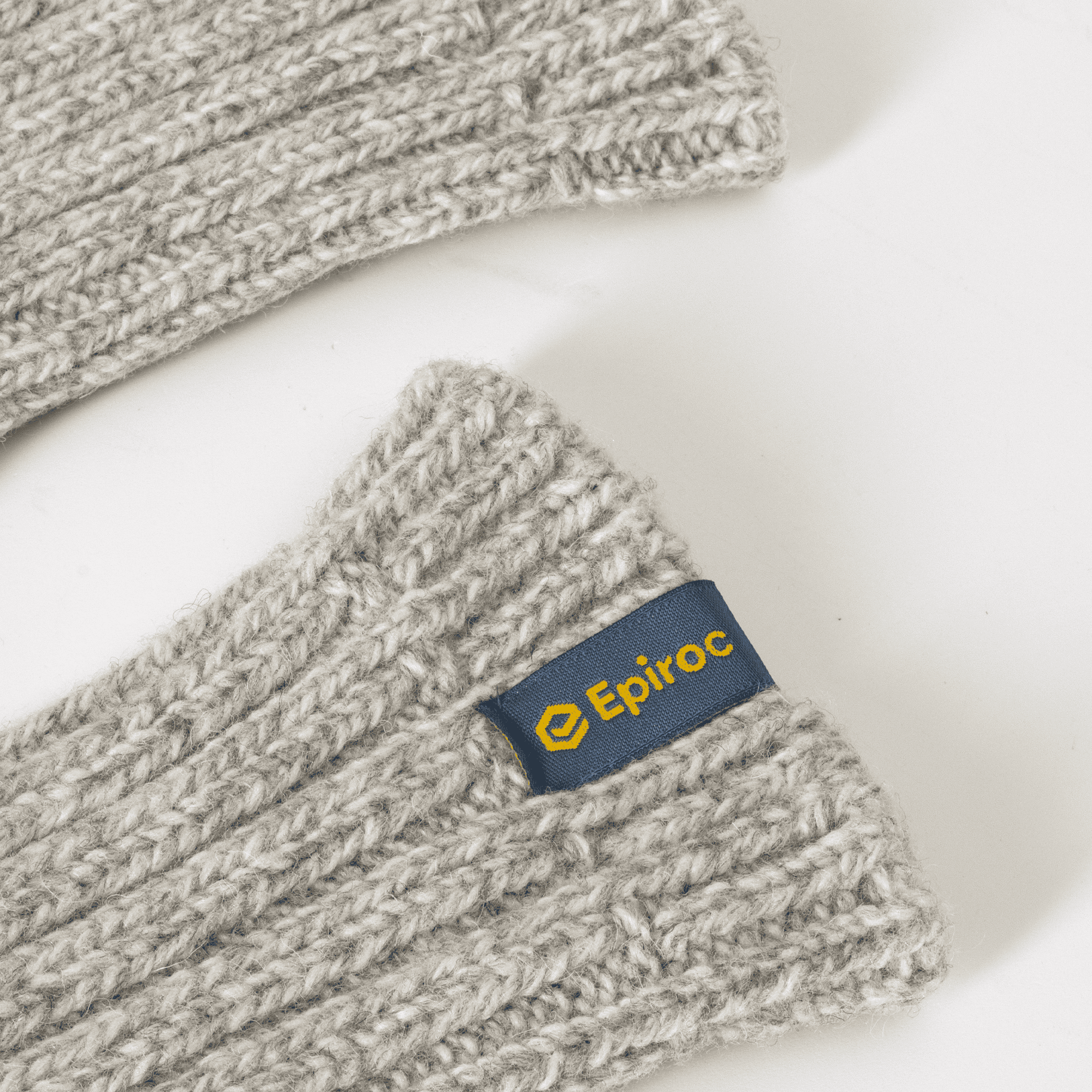 rag wool socks with epiroc logo close up