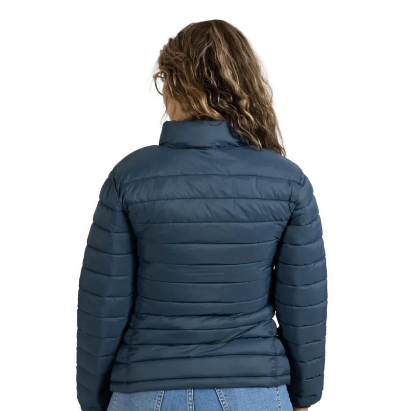 folded padded jacket in pocket