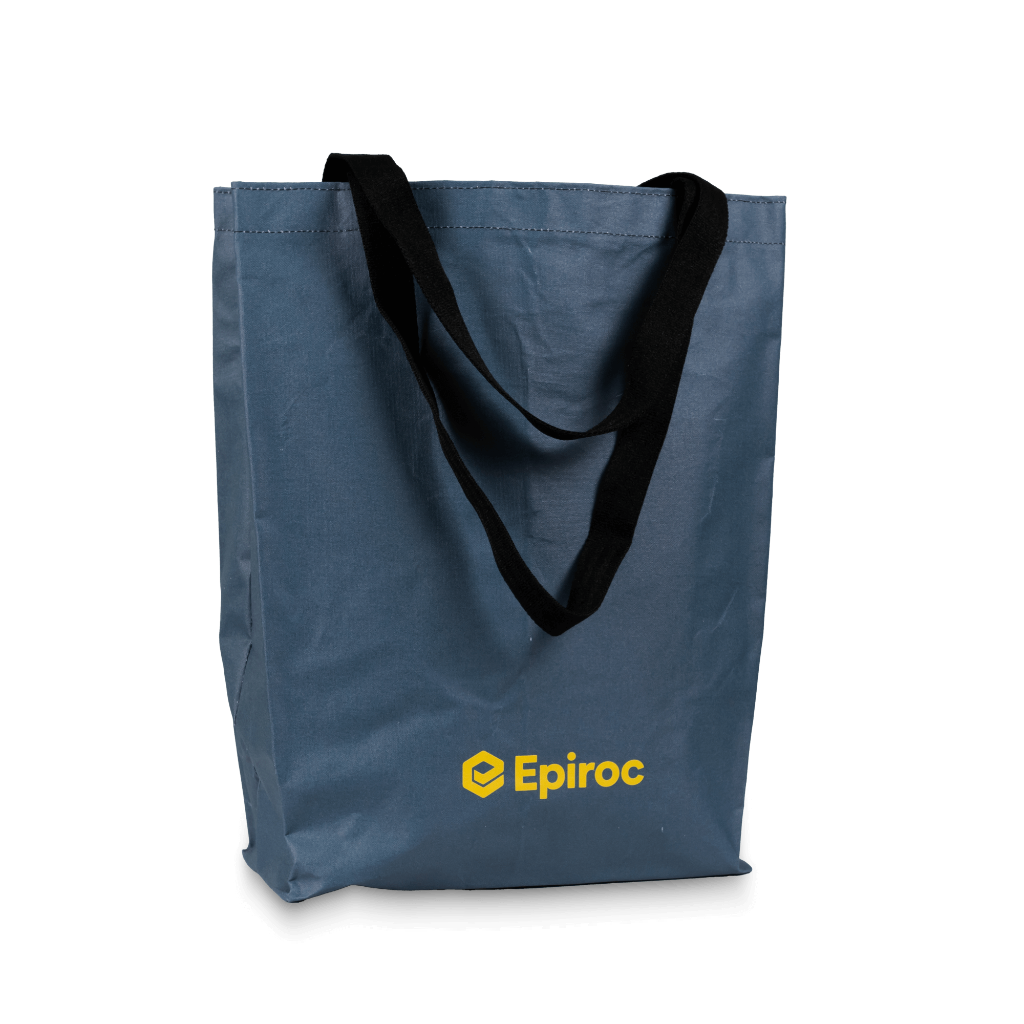 Grey and yellow totebag with epiroc logo