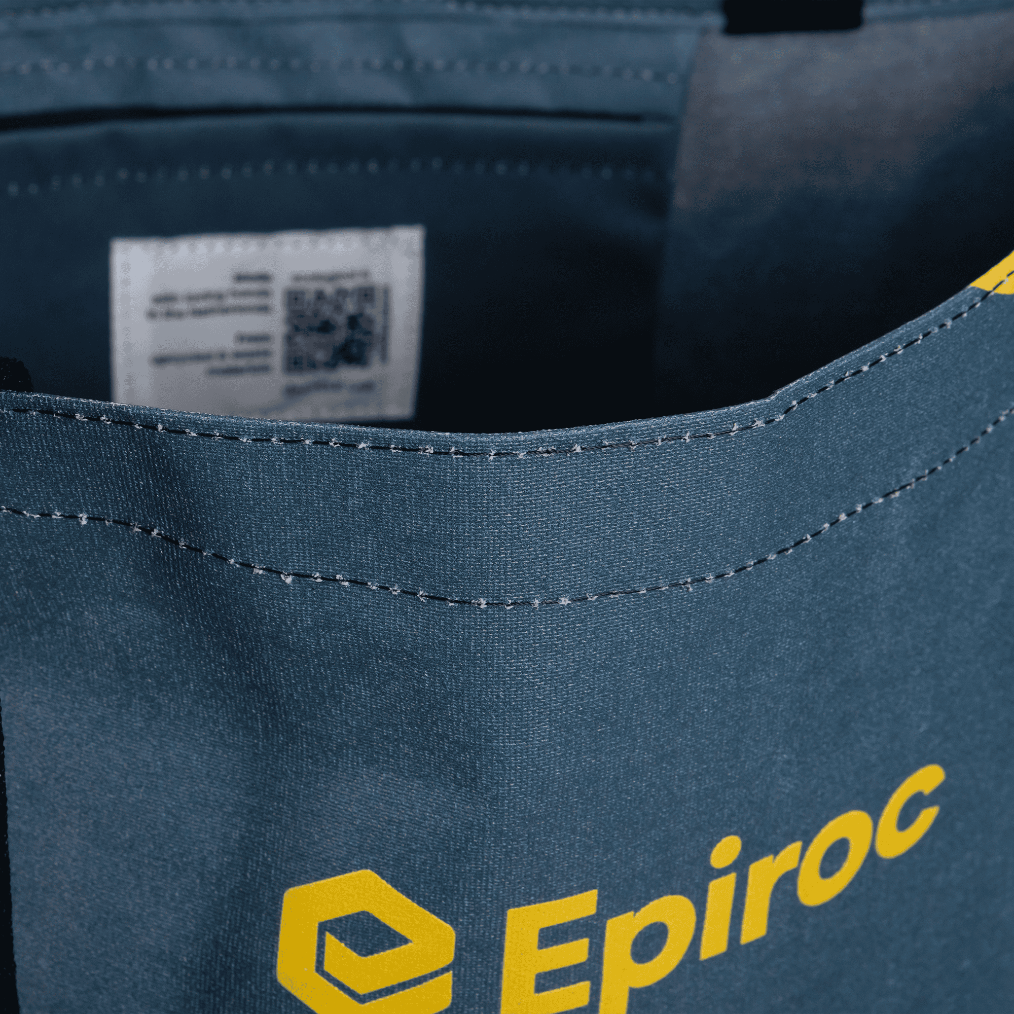 Grey and yellow totebag with epiroc logo