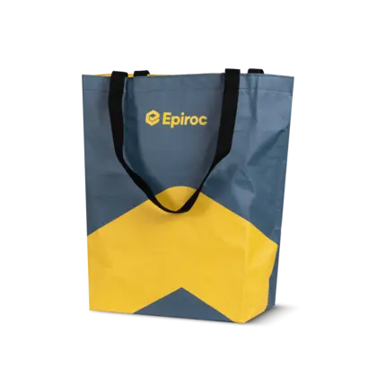 Grey and yellow totebag with epiroc logo