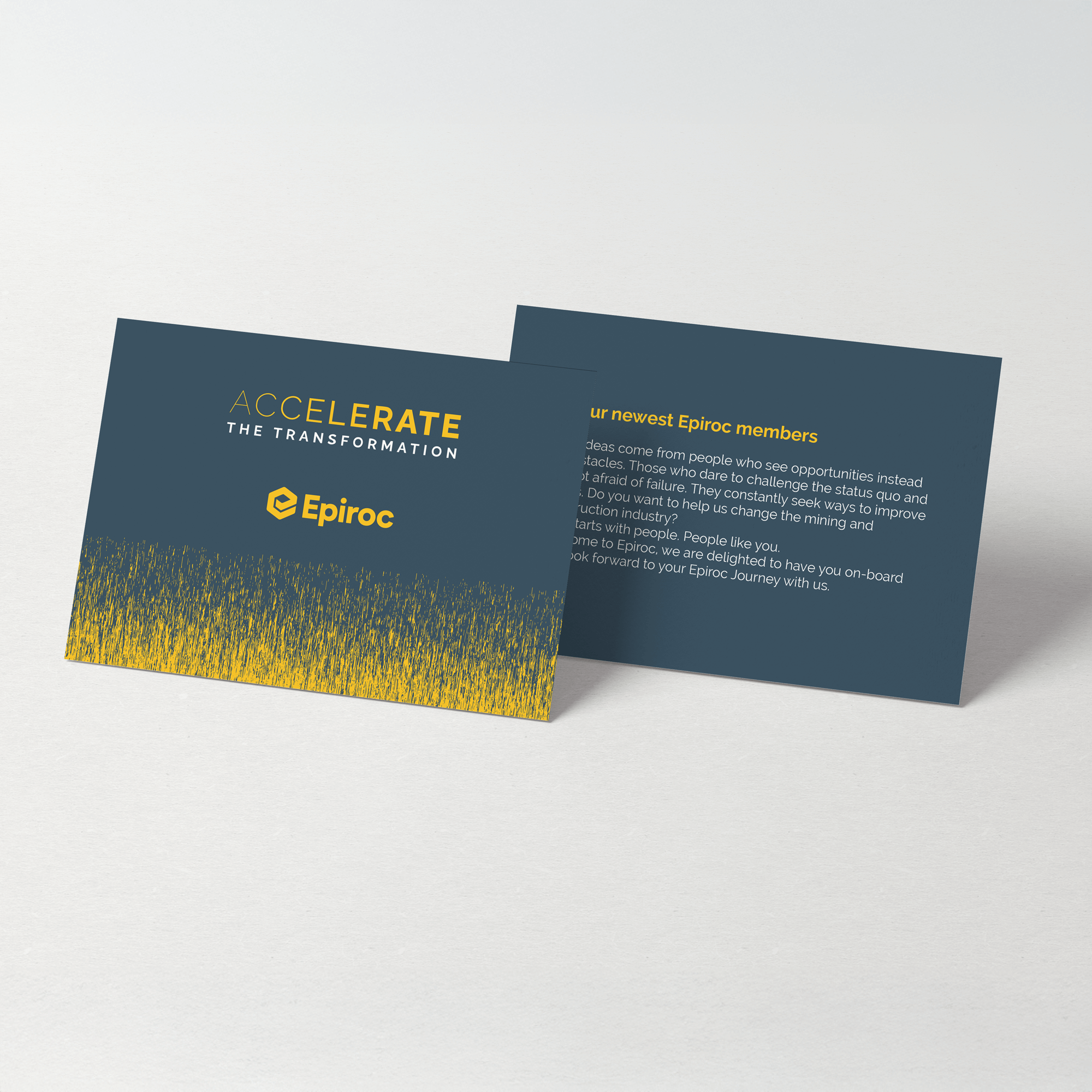 epiroc branded welcome card