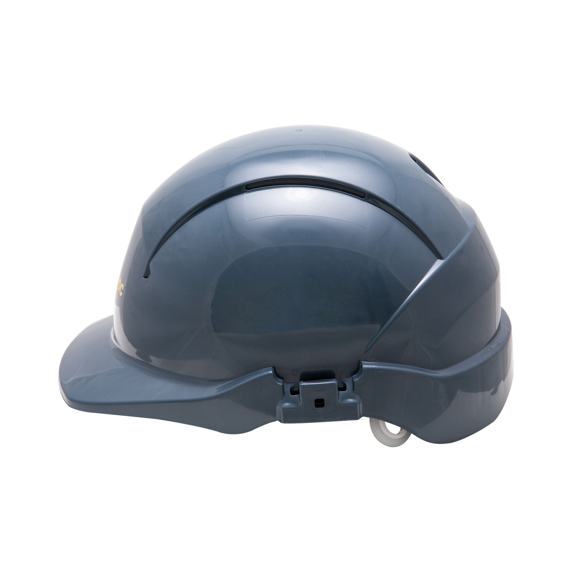 grey epiroc hardhat with logo
