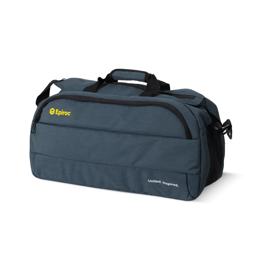 sport bag with epiroc logo and text