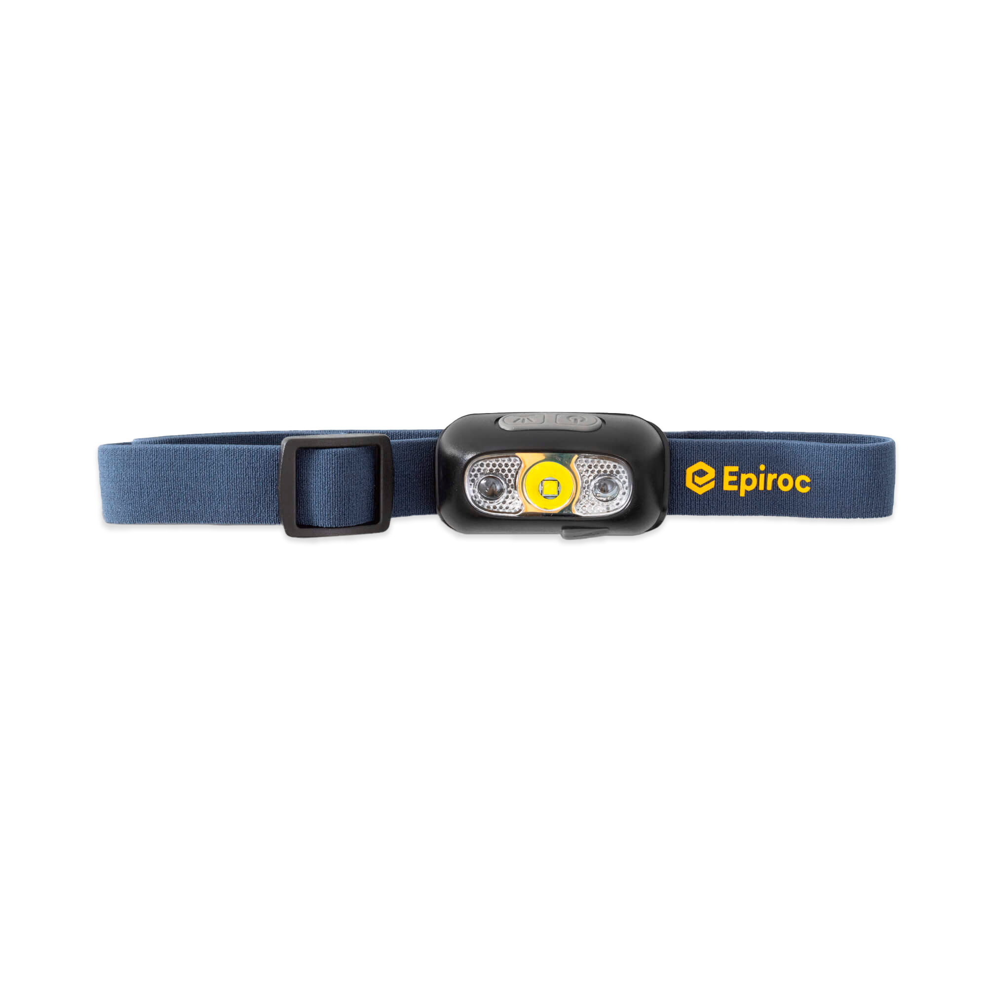 epiroc head torch in grey and yellow logo