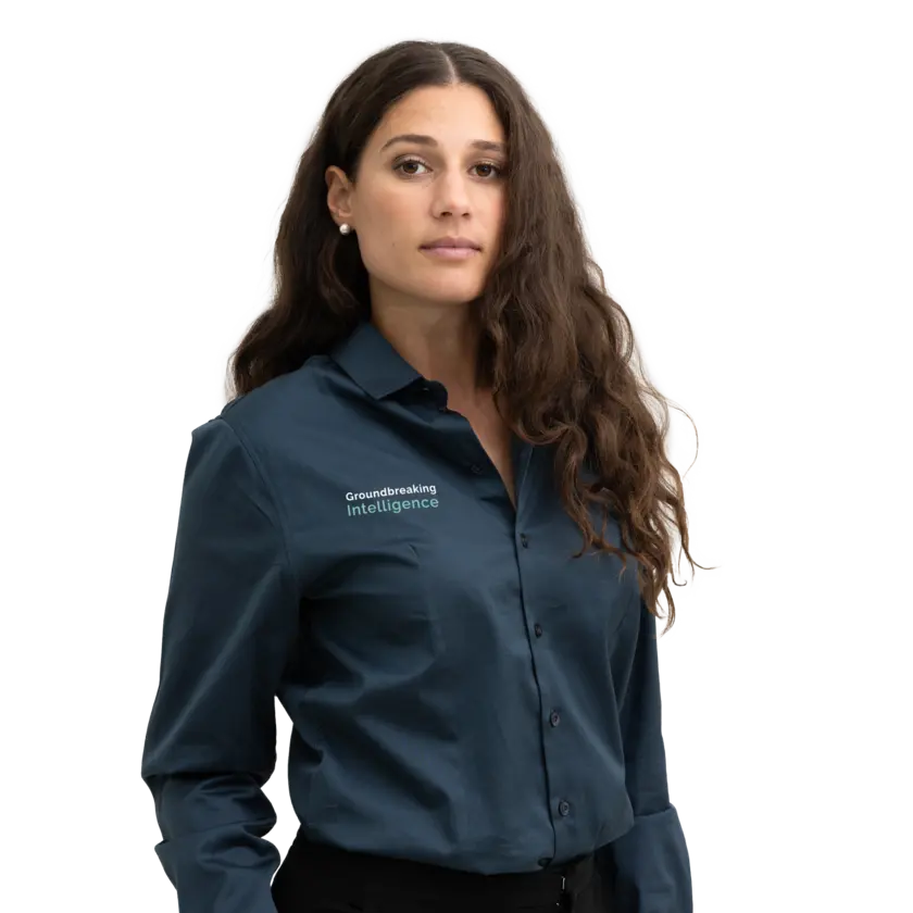 Ladies grey shirt Ground logo on cheast