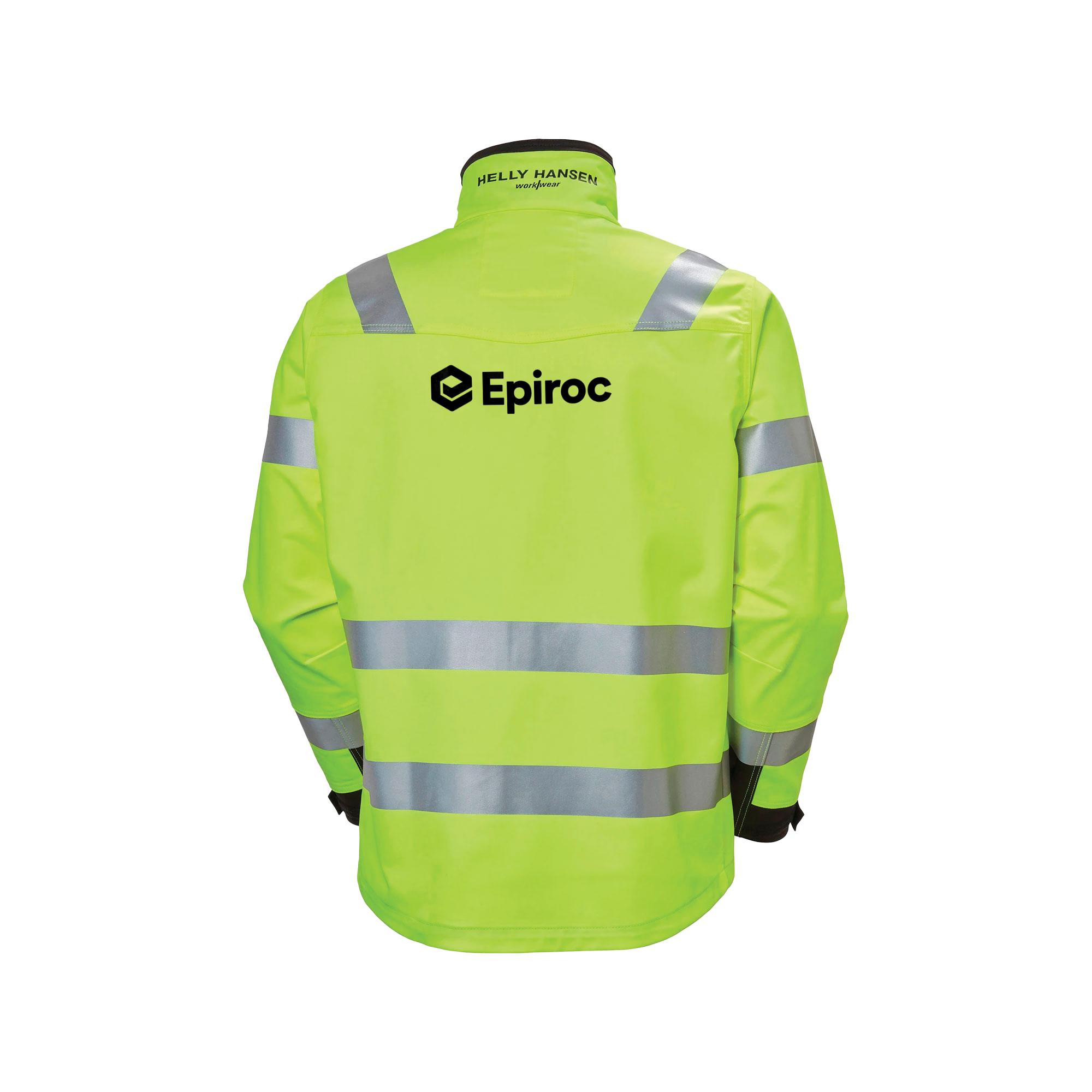 high vis jacket with epiroc logo on the back